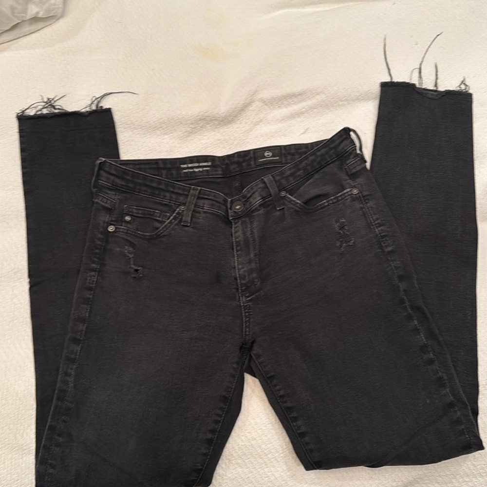 AG The Middi Ankle mid rise raw hem size 27